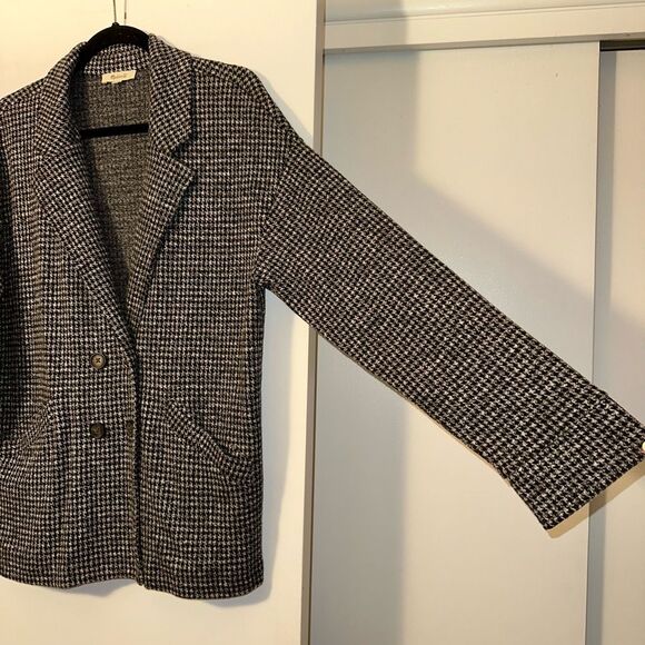 Madewell Medium Redford Houndstooth Button Down Collared Women’s Jacket EUC - Picture 5 of 12